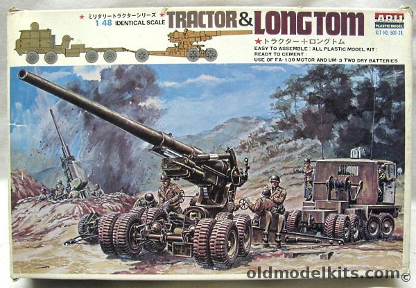 Arii 1/48 Tractor and Long Tom 155mm Artillery Field Gun - Motorized, 500-28 plastic model kit